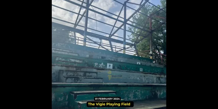 A deplorable Vigie playing field Stands
