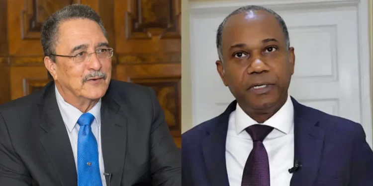 Side-by-side photo of Kenny Anthony and St Lucia AG Leslie Mondesir as Kenny Anthony blasts St Lucia AG over judicial reforms.