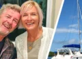 American Couple Feared Dead Ralph Hendry and Kathy Brandel pictured alongside their yacht.