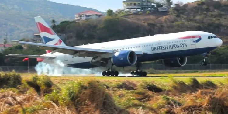 British Airways Landing at Hewanorra International Airport - Hewanorra International Airport Medical Emergency