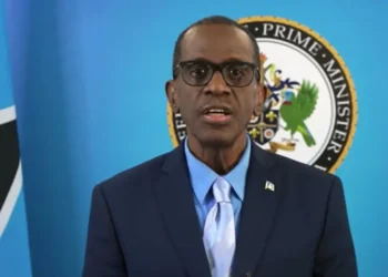 Philip J Pierre addressing the media about the Saint Lucia Citizenship by Investment Programme amid the Philippe Martinez lawsuit