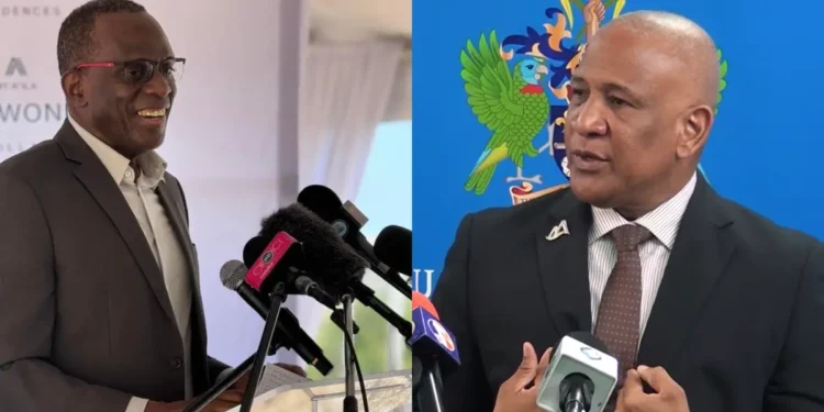 Saint Lucia Prime Minister Philip J Pierre and Tourism Minister Ernest Hiliare