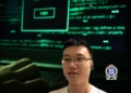 Lin Rui Siang, depicted against a dark web background, accused of leading a major drug trafficking network while training Saint Lucia police in cryptocurrency crime.
