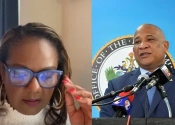 Minerva Ward and Ernest Hilaire discussing the Saint Lucia CIP Controversy in separate settings.