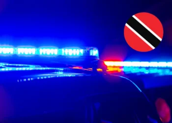 Emergency vehicle with flashing lights at the scene of Trinidad hospital security breach