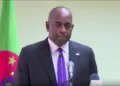 Prime Minister Roosevelt Skerrit addresses the press during a conference on the Dominica CBI Program passport revocation.