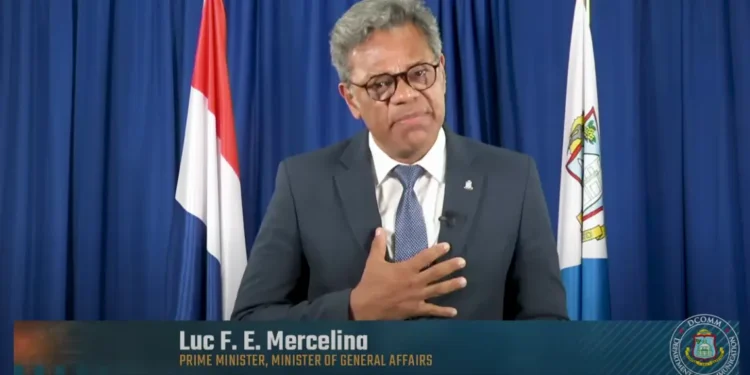 Sint Maarten Prime Minister Luc F. E. Mercelina addressing the nation following the tragic Sint Maarten attack news, calling for unity and resilience.