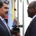 Venezuela 2024 election Nicolas Maduro with communist-leaning St. Lucia Labour Party leader and Prime Minister Philip J Pierre during Maduros visit to Saint Lucia.