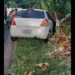 White Suzuki Swift at the crime scene in Dennery where Angus Jeffery and Ernest William were shot in a tragic incident, part of the Dennery shooting update