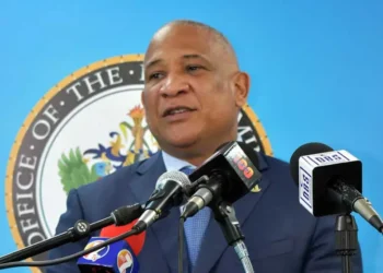 Ernest Hilaire addressing the media during a pre-cabinet briefing amid the unfolding Hilaire bombshell revelation.