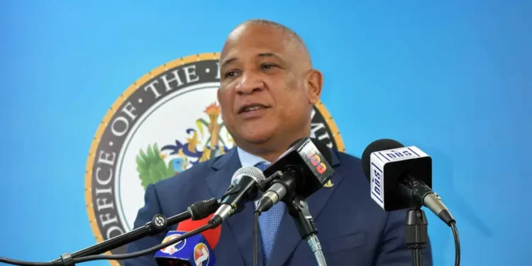 Ernest Hilaire addressing the media during a pre-cabinet briefing amid the unfolding Hilaire bombshell revelation.