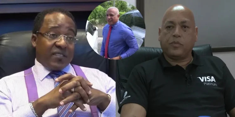 Individual photos of Thaddeus Antoine, Lyndon Arnold, and Ernest Hilaire, key figures connected to the Saint Lucia banking scandal and the ongoing CIP controversy.