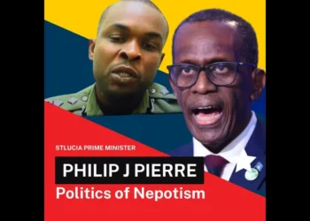 Philip J. Pierre and Ronald Philip, central figures in the Saint Lucia Police Scandal, during a public event.