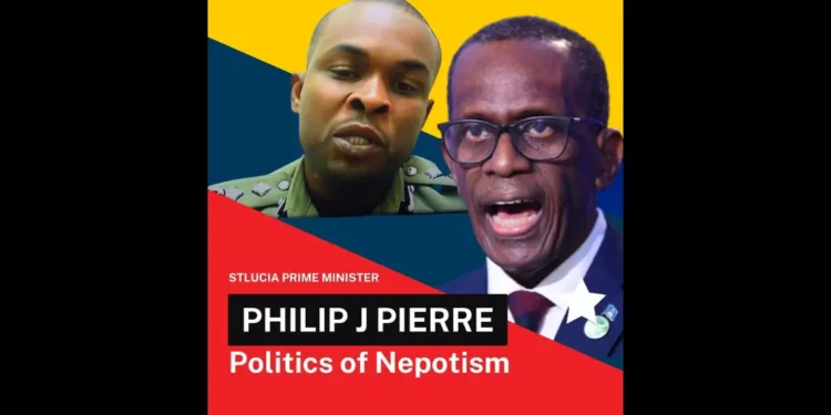 Philip J. Pierre and Ronald Philip, central figures in the Saint Lucia Police Scandal, during a public event.