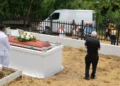 Restored gravesite of Anna Heegaard on St. Croix, symbolizing her legacy and commemorated during the Anna Heegaard reinterment ceremony." (Source photo by Diana Dias)