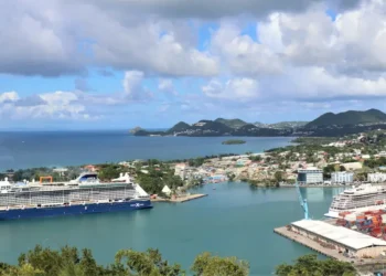 Saint Lucia Harbor with cruise ships docked, highlighting rising Saint Lucia port lease concerns over the Global Ports Holding deal.