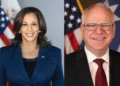 Side-by-side US Government portraits of Kamala Harris and Tim Walz featured during the Kamala Harris 2024 running mate announcement.