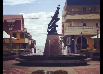 Statue in Soufriere Square symbolizing emancipation, representing the spirit of freedom highlighted in the Saint Lucia Emancipation message