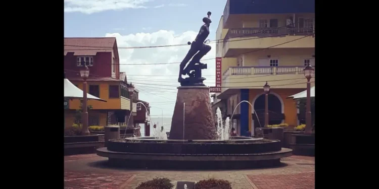 Statue in Soufriere Square symbolizing emancipation, representing the spirit of freedom highlighted in the Saint Lucia Emancipation message