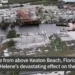 Aerial view of Keaton Beach, Florida, showing the devastating aftermath of Hurricane Helene, contributing to Tennessee Dam Failure fears. Photo credit: The Weather Channel.