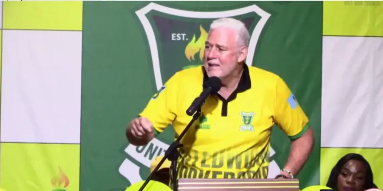 Allen Chastanet at a UWP town hall as the UWP to Unveil Promising Election Candidates.