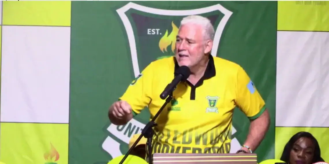 Allen Chastanet at a UWP town hall as the UWP to Unveil Promising Election Candidates.