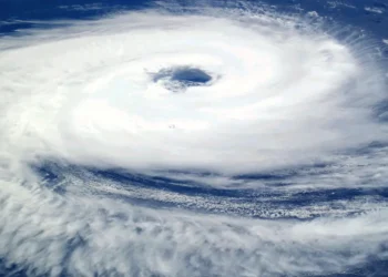 Satellite imagery depicting Hurricane Milton Intensifies, showing a massive storm with a well-defined eye as it approaches Florida.