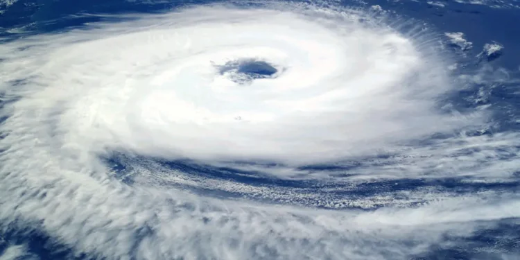 Satellite imagery depicting Hurricane Milton Intensifies, showing a massive storm with a well-defined eye as it approaches Florida.