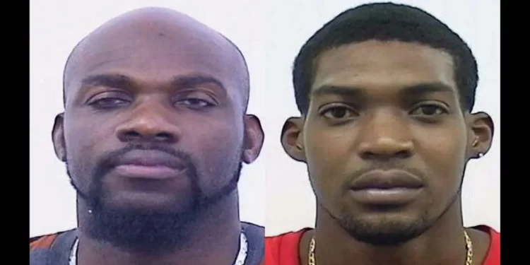 Joel Phulgence (left) and Corneil St. Louis, suspects charged in the daring Choc Branch heist at 1st National Bank. Image credit: Loop St. Lucia.