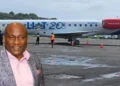 LIAT 2020's future LIAT 2020’s inaugural flight at George F.L. Charles Airport, highlighting Allen Onyema and the uncertain future of LIAT 2020 amid legal challenges.