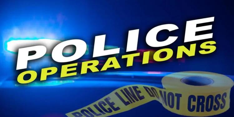 Police Operation Saint Lucia symbolized by a photo of police line do not cross tape, highlighting the major operation and arrests across key communities.