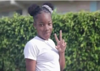 Shinika Riley Jean Phillip, the 15-year-old girl shot dead in Castries, wearing a white T-shirt in a photo prior to the tragic incident.