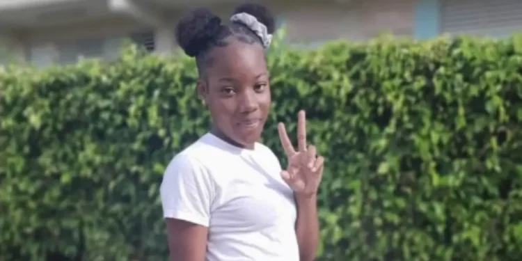 Shinika Riley Jean Phillip, the 15-year-old girl shot dead in Castries, wearing a white T-shirt in a photo prior to the tragic incident.