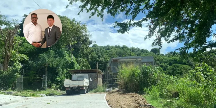 A newly constructed road leading to Mc Claude Emmanuel’s under-construction mansion, highlighting controversies surrounding "2024 The Year of Infrastructure.