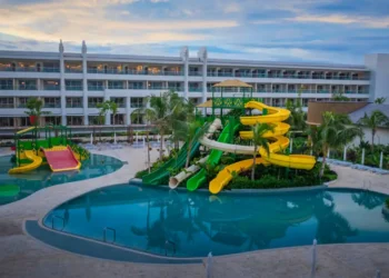 A vibrant water park at Princess Resorts Jamaica, showcasing family-friendly attractions at the newly opened luxury properties in Hanover. Photo Credit Travel Agent Central.