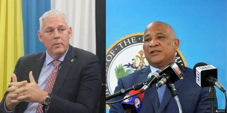 Allen Chastanet and Ernest Hilaire pictured during the ongoing Rovergate case, where Allen Chastanet secures victory in legal proceedings.