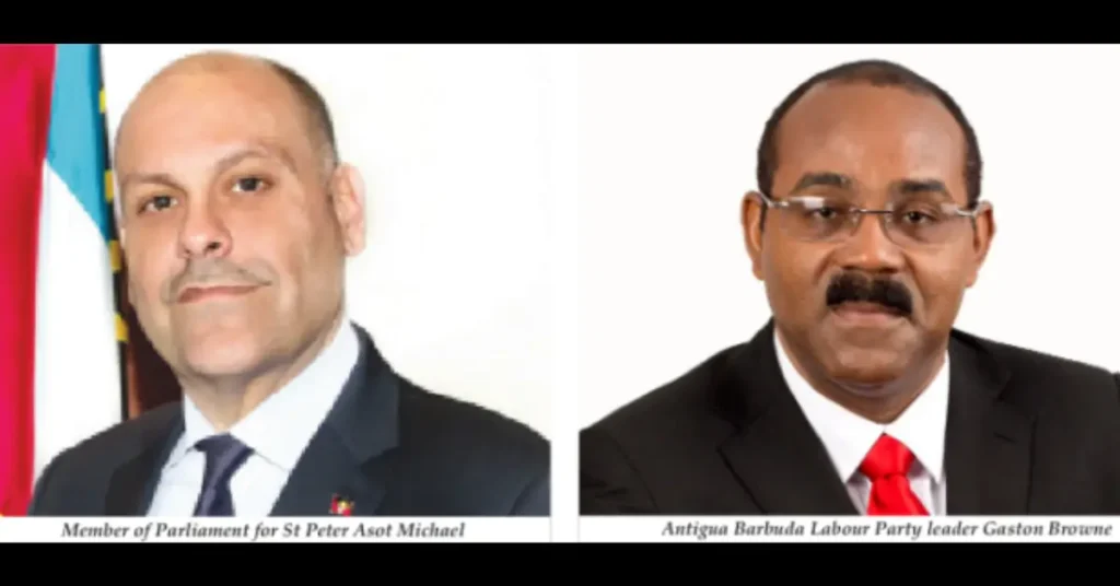 Asot Michael Murder Charge: 26 Year Old Man Arrested Member of Parliament for St. Peter Asot Michael (left) and Antigua Barbuda Labour Party leader Gaston Browne, who has publicly addressed the Asot Michael murder charge.