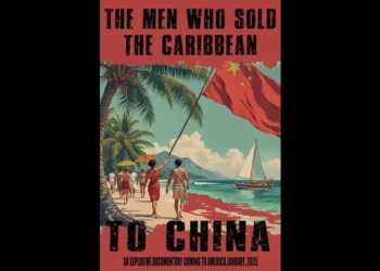 Poster for The Men Who Sold the Caribbean documentary on China’s Caribbean influence, premiering January 2025.