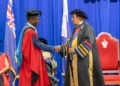 Ralph Taylor receiving his honorary doctorate at The UWI Cave Hill campus, where he unveiled his Ralph Taylor Tourism Vision.