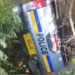Wrecked police vehicle from a police road accident in St Lucia, showing the aftermath of the crash near Balembouche.