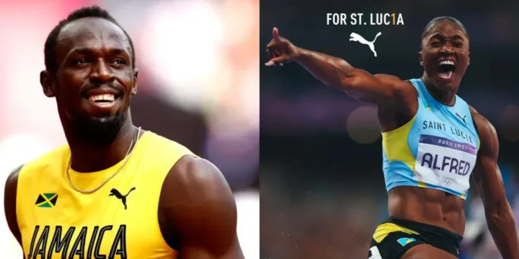 Julien Alfred Smashes Records Celebrating alongside Usain Bolt’s legacy in a historic achievement.