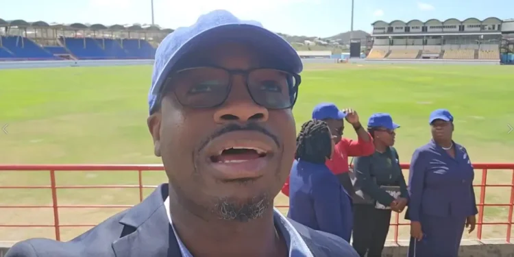 Kenson Casimir exposed at the Daren Sammy Cricket Stadium during a public appearance, sparking further controversy over his recent statements.