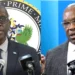 Side-by-side images of Philip J. Pierre and Richard Frederick during separate pre-cabinet briefings amid Saint Lucia crime and corruption crisis.