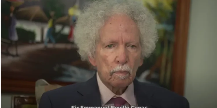 Sir Neville Cenac in a formal setting, reflecting Neville Cenac political legacy and his impact on St Lucia's political history.