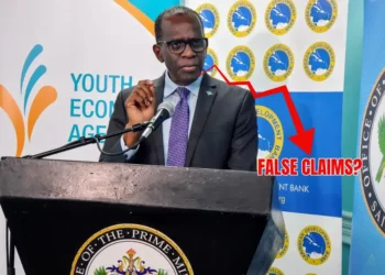 St Lucia Prime Minister Philip J. Pierre speaks at a Youth Economy briefing, as scrutiny grows over St Lucia economic growth claims.