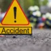 Stock image depicting emergency response at the scene of a Bois Dorange accident, with an accident warning sign in focus.