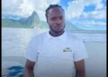 Hank Monrose, victim of the tragic Soufriere shooting, pictured with the Pitons in the background.