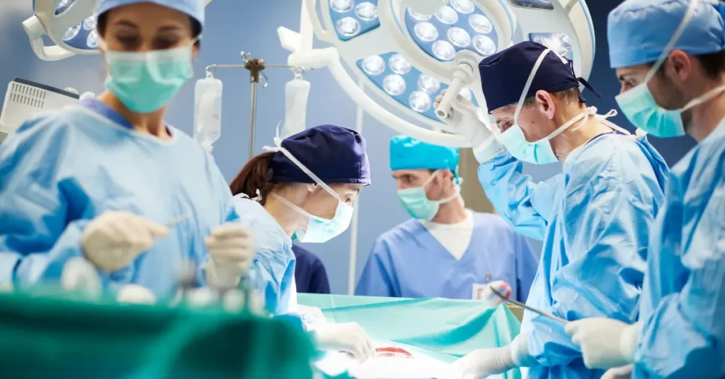 Understanding 'Code Blue': a critical hospital emergency Emergency surgery procedure in a hospital operating room, reflecting critical interventions during a code blue situation.