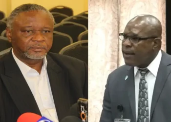 Side-by-side images of Hermingild Francis and Richard Frederick, central figures in the Richard Frederick evil soul political controversy in Saint Lucia.