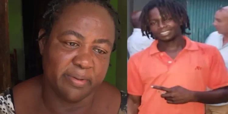 Side-by-side photo of the Barre Denis Homicide Victim and his grieving mother, sharing her heartbreaking story.